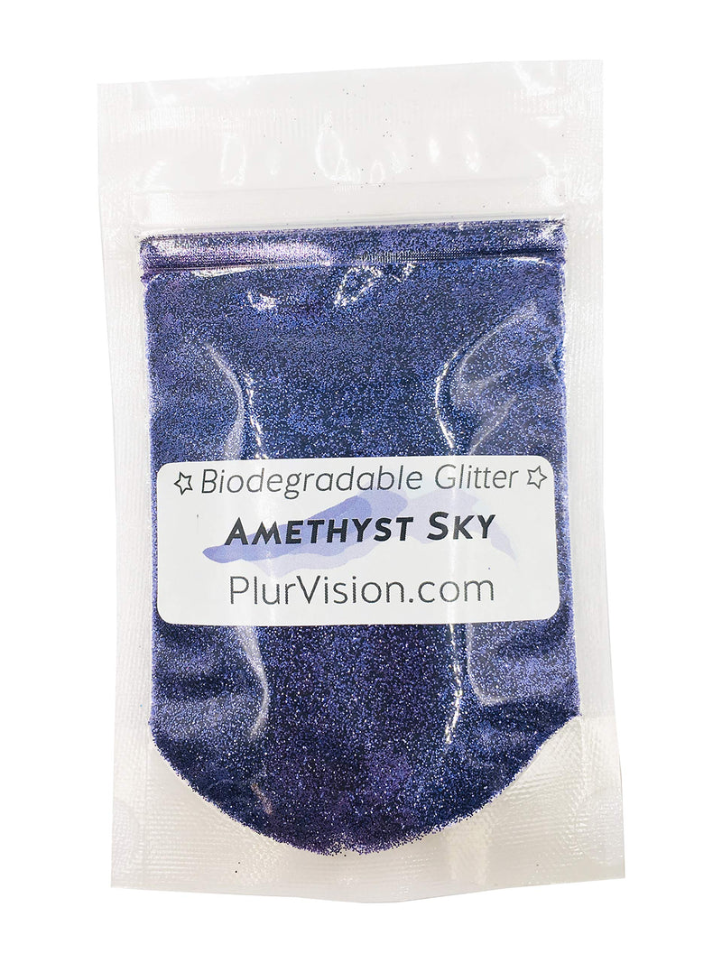 Amethyst Sky Biodegradable Glitter 1/4 Ounce - Made from Plant Cellulose, Earth Friendly. Perfect for Body, Cosmetics, Crafts, DIY Projects. Can be Mixed with Lotions, Gels, Oils, Face Paint Alternative Imagination