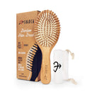 SHARCA Premium Wooden Bamboo Hair Brush with Ball Tipped Bristles from Natural Wood. Organic, Biodegradable, No plastic Sharca