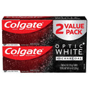 Colgate Optic White Charcoal Toothpaste for Whitening Teeth with Fluoride, Cool Mint - 4.2 Ounce (2 Pack) Colgate