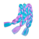 Ombre Jumbo Braiding Hair 24 inch Jumbo Braid Hair Extensions Jumbo Box Braids Crochet Hair Long for Women Kids DIY High Temperature Synthetic Fiber Two Tones Sky Blue & Light Purple 3 Bundles Benehair