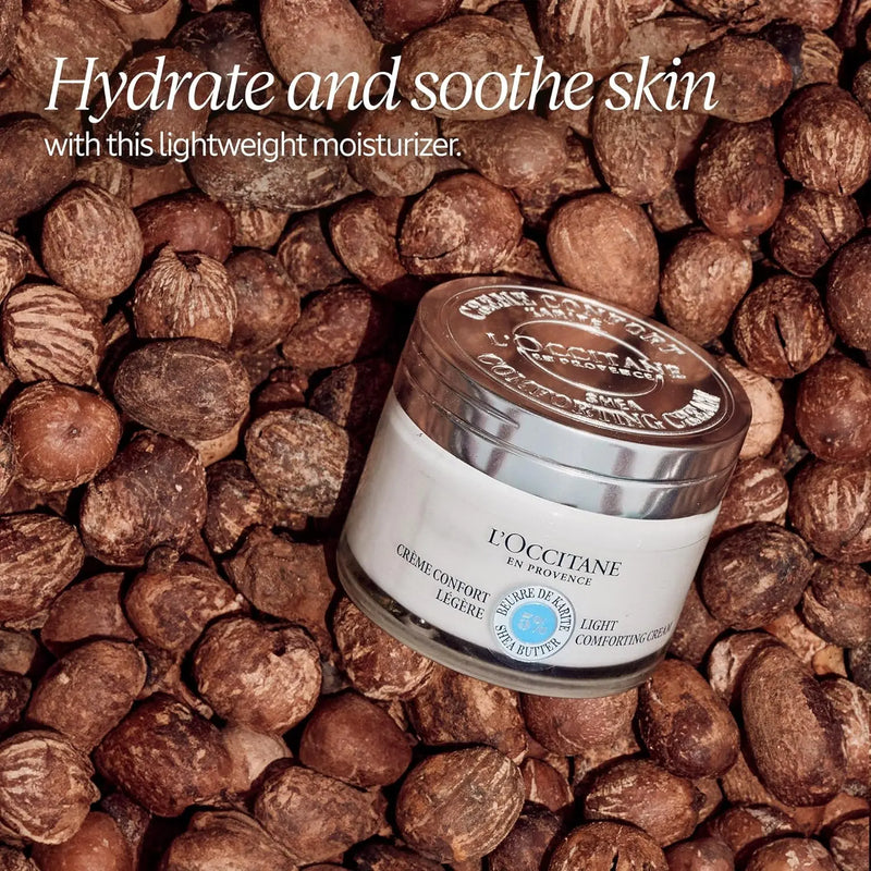 L’OCCITANE Shea Light Comforting Face Cream, 1.7 Fl. Oz: Non-Comedogenic, Lightweight Moisturizer, Soothe Skin, Hydrating, With 5% Organic Shea Infinity Warehouse