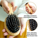Bristle Hair Brush for Men's and Women's Hair - Boars Hair Brush for Thick Thin Curly Fine Hair - Detangling Brush Set with Wooden Hairbrush Bamboo Comb and Travel Bag Sonvera