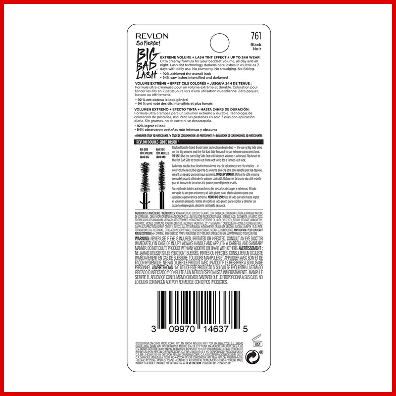 REVLON So Fierce Big Bad Lash Mascara fluid_ounces, Black (761), 0.34 Fl Oz REVLON