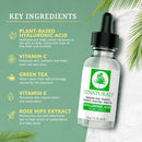 OZNaturals Hyaluronic Acid Serum with Rose Hips Extract, Astaxanthin, Green Tea, Vitamin E, and Vitamin E - Anti-Aging Serum for Plump, Hydrated, Wrinkle Free Skin - Cold-Processed For Potency OZNaturals