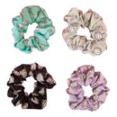 Happie Hare Scrunchies - Cotton Rounds Elastic Hair Bands - Scrunchy Hair Ties - Girls Hair Accessories - Gifts for Women (4 Pack, Volleyball Sport Scrunchie) Happie Hare