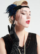 BABEYOND 1920s Flapper Headband Roaring 20s Great Gatsby Headpiece Beaded Feather Headband 1920s Flapper Gatsby Hair Accessories Blue BABEYOND