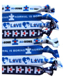 8 Piece Autism Awareness Hair Elastic Set - Autism Puzzle Piece Gifts - Autism Gifts - Autism Awareness Gifts - MADE in the USA Sportigift