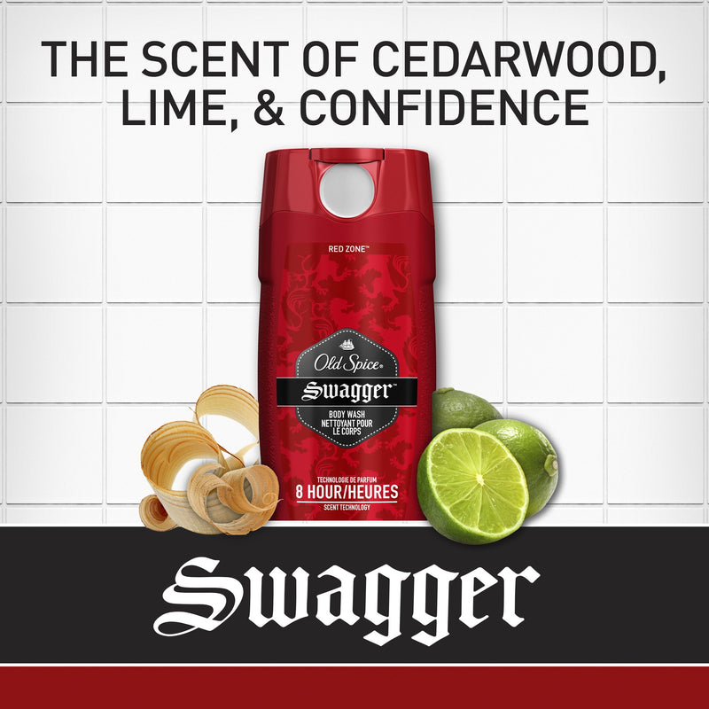 Old Spice Men's Body Wash, Swagger Scent, Red Collection 16 Fl Oz (Pack of 4) Old Spice