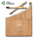 Greenzla Bamboo Toothbrushes (12 Pack) | BPA Free Soft Bristles Toothbrushes | Eco-Friendly, Natural Bamboo Toothbrush | Biodegradable, Compostable & Organic Charcoal Wooden Toothbrushes GREENZLA