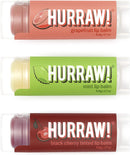 Hurraw! Grapefruit, Mint, Black Cherry Tinted Lip Balms, 3 Pack Bundle: Organic, Certified Vegan, Cruelty and Gluten Free. Non-GMO, 100% Natural. Bee, Shea, Soy & Palm Free. Made in USA HURRAW! Store