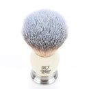 Luxury Shaving Brush for Men by VIKINGS BLADE, Ultra Heavy Acrylic & 316L Steel Handle, Super Strong Knot Backbone, Minimal Shedding, Fast Lather, Extremely Smooth & Plush on Skin (White Knight) Vikings Blade