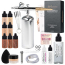 Belloccio Complete Cordless Handheld Airbrush Cosmetic Makeup System with 5 Dark Foundation Shades, Professional 18-Piece Kit, Moisturizing Primer, Blush, Bronzer, Highlighter, Concealer, User Guide Infinity Warehouse