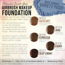 Belloccio Complete Cordless Handheld Airbrush Cosmetic Makeup System with 5 Dark Foundation Shades, Professional 18-Piece Kit, Moisturizing Primer, Blush, Bronzer, Highlighter, Concealer, User Guide Infinity Warehouse