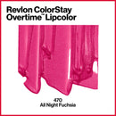 Revlon ColorStay Overtime Lipcolor, Dual Ended Longwearing Liquid Lipstick with Clear Lip Gloss, with Vitamin E in Pink, All Night Fuchsia (470), 0.07 oz REVLON