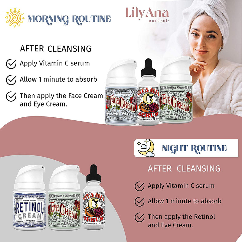 Face Cream Moisturizer for Women - Anti-Aging Wrinkle Cream for Face, Face Moisturizer For Dry Skin, Dark Spot Brightening, Rose and Pomegranate Extracts - 1.7oz - 2 Pack LilyAna Naturals Store
