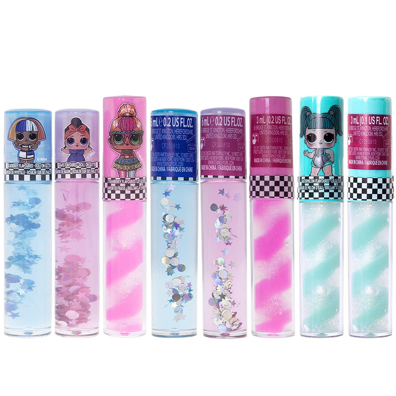L.O.L Surprise! Townley Girl Makeup Set with 8 Flavored Lip Glosses for Girls with 1 Surprise Lip Gloss Color and Flavor, Ages 5+ Townley Girl