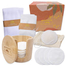 MUEROSA All in One Facial Cleansing Skincare Set | 14 pcs Reusable Bamboo Makeup Remover Pads | Exfoliating Konjac Sponge | Face Cloth | Adjustable Headband | Bamboo Storage Box | Laundry Bag Muerosa