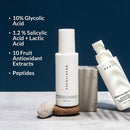 AHA/BHA Exfoliator For Face - 10% Glycolic Acid Exfoliating Cleanser With Salicylic Acid, Fruit Antioxidants & Peptides - Toner & Peel For Face - Brightens Complexion & Minimizes Pores, 4 oz. NAELI