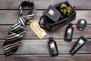 Bath and Body Spa Gift Baskets Set for Men - Sandalwood Amber - 7Pc Full Size Spa Kit in Toiletry Bag - Fathers Day Gifts For Husband, Dad From Wife, Daughter Son, Birthday Gifts For Him Infinity Warehouse