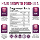 Premium Hair Growth for Women & Men - Hair Growth Vitamins w/ Biotin & Keratin - Prevents Hair Loss & Thinning, Supports Thicker Healthier Hair Growth - Supplement for All Hair Types, 60 Capsules Purely Optimal