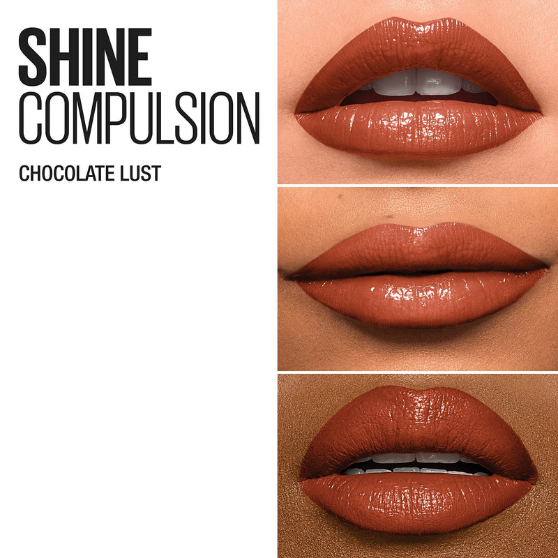 Maybelline New York Color Sensational Shine Compulsion Lipstick Makeup, Chocolate Lust, 0.1 Ounce Maybelline New York