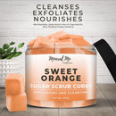 Body Scrub Exfoliator - 12oz SWEET ORANGE Sugar scrub cubes w/Mango Butter & Shea butter- Ultra Hydrating & Moisturizing - All Natural & Organic for all body exfoliation- For hands, arms legs, elbow & foot Mineral Me California
