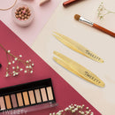 Tweezty Mini Tweezer Set - Eyebrow Tweezers for Women - Pointed and Slanted Tip (Gold) TWEEZTY