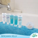 BERGMAN KELLY Rectangular Sanitary Soap Bars, Shampoo & Conditioner 3-Pc Set (0.5 oz each, 150 pc, Tropical Waterfall), Delight Guests with Invigorating & Refreshing Bulk Travel Size Hotel Toiletries BERGMAN KELLY