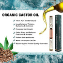 Castor Oil (2oz) + Filled Mascara Tube USDA Certified Organic, 100% Pure, Cold Pressed, Hexane Free by Live Fraiche. Stimulate Growth for Eyelashes, Eyebrows, Hair. Lash Growth Serum. Brow Treatment Live Fraiche