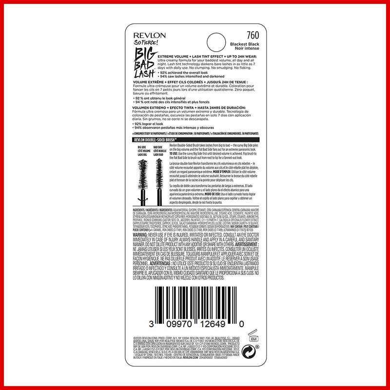 REVLON So Fierce Big Bad Lash Mascara fluid_ounces, Blackest Black (760), 0.34 Fl Oz REVLON Store