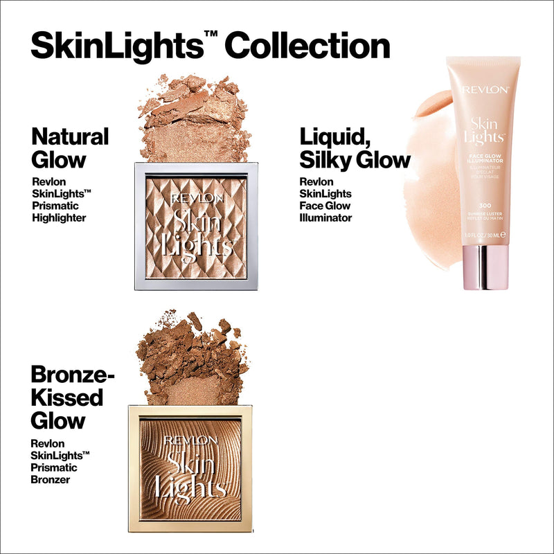 Revlon Skinlights Prismatic Powder Highlighter, Lightweight, Super-Smooth Buildable Shimmer, Daybreak Glimmer (201), 0.28 Oz REVLON