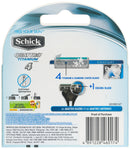 Schick Quattro Cartridges, Titanium Coated Blades, 4 Cartridges Schick