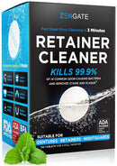 Retainer Cleaner - Denture Cleaning Tablets - Formulated in USA - Clean Mouth Guard, Aligner, Night Guard in 3 Minutes - 120 Tabs Big Pack - 4 Month Supply - Dental Cleanser for Teeth Appliances Zengate