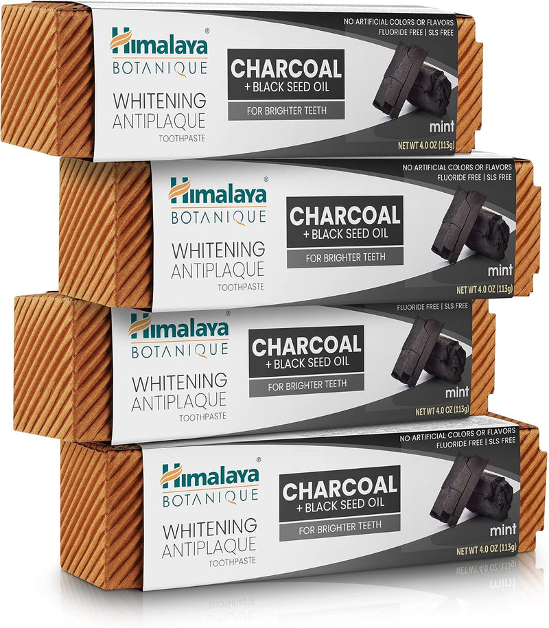 Himalaya Botanique Whitening Antiplaque Toothpaste with Charcoal + Black Seed Oil, Fluoride Free, for Whiter Teeth, 4 oz, 2 Pack… Infinity Warehouse