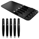 Tweezers Set 5-piece - Tweezer Guru Stainless Steel Slant Tip and Pointed Eyebrow Tweezer Set - Great Precision for Facial Hair, Ingrown Hair, Splinter and Blackhead Remover (Black) (5-Pack) TWEEZER GURU