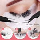 SIVOTE Lash Tweezers for Eyelash Extensions, Hand Calibrated Straight & Curved Tip, Pack of 2, Black SIVOTE