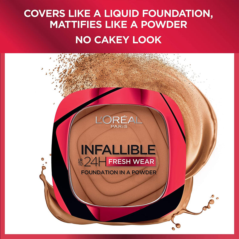 L'Oreal Paris Infallible Fresh Wear Foundation in a Powder, 010 Porcelain, 0.31 Fl Oz L'Oreal Paris Store
