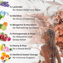 Cleverfy Aromatherapy Shower Steamers - Variety Pack of 6 Shower Bombs. Rose Gold Set: Lavender, Menthol, Bergamot & Mandarin, Pomegranate & Rose, Peony & Pear, Vanilla & Sweet Orange CLEVERFY