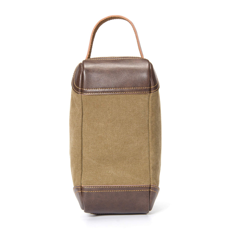 emissary Men's Toiletry Bag Leather and Canvas Travel Toiletry Bag Dopp Kit for Men Shaving Bag for Travel Accessories (Brown) emissary