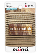 Scunci, No Damage Elastic Hair Ties, Blonde Color Match (18-pieces) Scunci