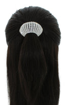 Rhinestone Ponytail Holder by Crystal Avenue | Stretchy Elastic Hair Tie | Silvertone with Sparkling Crystals Crystal Avenue