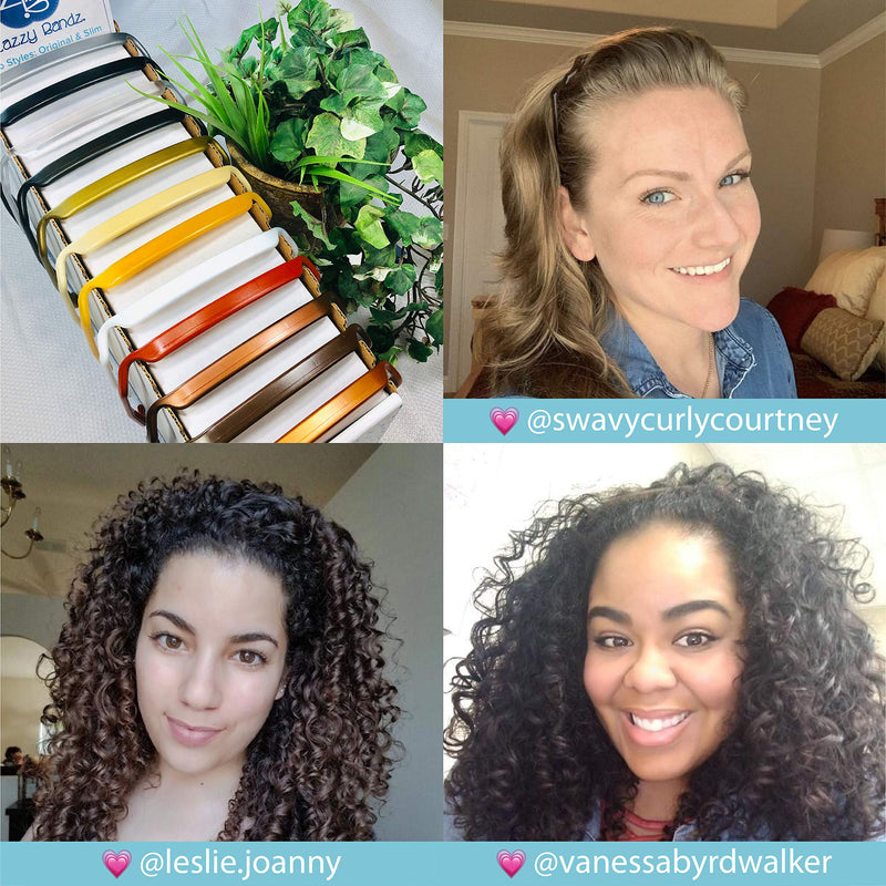 Zazzy Bandz - Curly Thick Hair Headband - Solid Colors (Two-Pack: Original Fit + Slim Relaxed Fit, Red) Zazzy Bandz