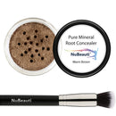 Root Concealer Touch Up Powder | All-Natural Crushed Minerals Without Brush | Fast and Easy Total Gray Hair Cover up For Black | Brown | Auburn and Blonde Hair .30 ounce (With Brush, Warm Brown) NuBeauti