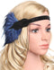 BABEYOND 1920s Flapper Headband Roaring 20s Great Gatsby Headpiece Beaded Feather Headband 1920s Flapper Gatsby Hair Accessories Blue BABEYOND