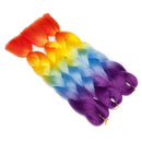 Jumbo Braiding Hair Ombre 24 inch Jumbo Braid Hair Extensions Rainbow Jumbo Box Braids Crochet Hair Long for Women Kids DIY High Temperature Synthetic Fiber 4 Tones Purple+Blue+Yellow+Orange 6 Bunldes Benehair Store