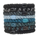 L. Erickson Grab & Go Ponytail Holders, Blue Tide, Set of Eight - Exceptionally Secure with Gentle Hold ACE