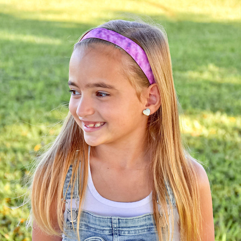 FROG SAC 6 PCS Tie Dye Headbands for Girls, Elastic No Slip Adjustable Rainbow Hair Bands for Girl Teens, Stretch Head Bands for Women, Cute Non Slip Hair Accessories Party Favors for Kids FROG SAC