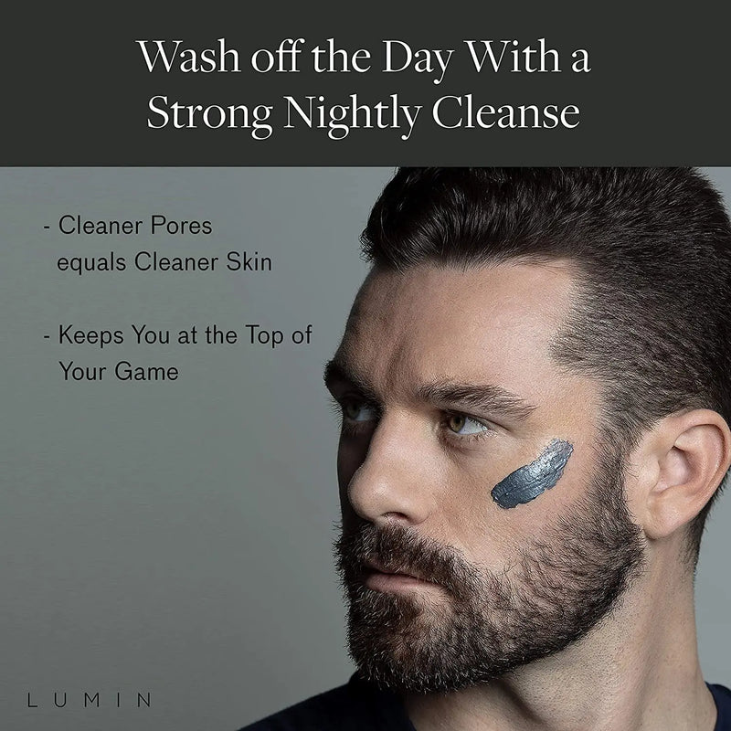 Men’s No-Nonsense Charcoal Cleanser (1.7 oz.): Unclog Pores of Oil, Dirt, and Pollution - Experience a Smooth and Fresh Face - Korean Made Grooming for the Modern Man - Reach Your Best Look with Lumin Lumin