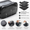 Toiletry Bag for Men or Women - Dopp Kit For Travel. Large Cosmetic and Bathroom Shaving Bag. Toiletry Organizer PU Leather by QS USA (Large, Black) QS