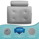 Everlasting Comfort Bath Pillow - Relax in Luxury - Fast Drying Bathtub Cushion for Head, Neck and Back - Spa & Tub Headrest Support, Washable, Portable, Thick, Gray Everlasting Comfort